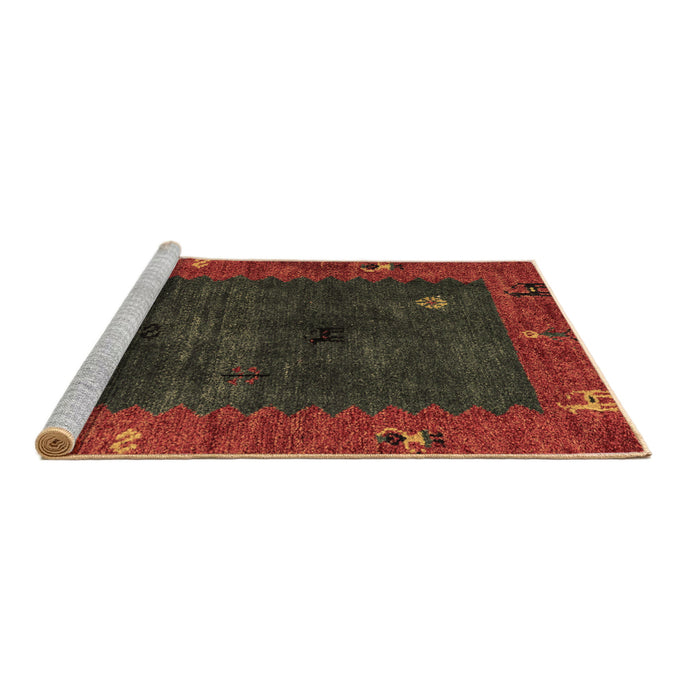 Sideview of Machine Washable Abstract Brown Modern Rug, wshabs4663brn