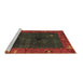 Sideview of Machine Washable Abstract Brown Modern Rug, wshabs4663brn