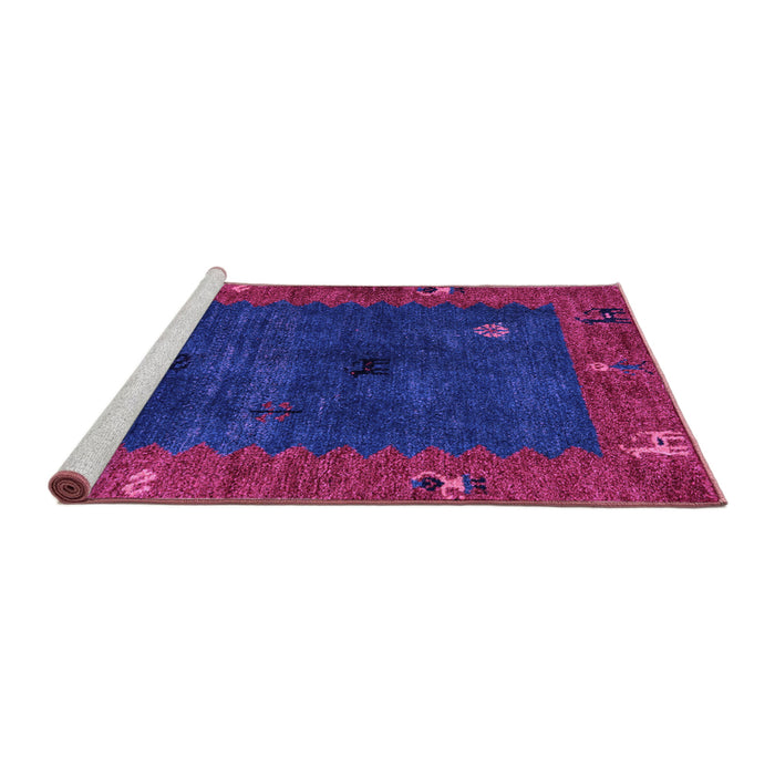 Sideview of Machine Washable Abstract Purple Modern Area Rugs, wshabs4663pur