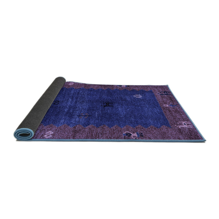 Sideview of Abstract Blue Modern Rug, abs4663blu