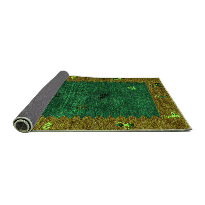 Sideview of Abstract Green Modern Rug, abs4663grn