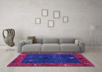 Machine Washable Abstract Purple Modern Rug, wshabs4663pur