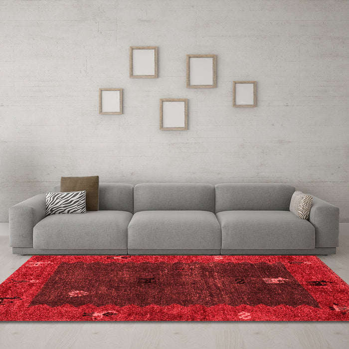 Modern Red Washable Rugs