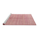 Sideview of Machine Washable Abstract Pink Coral Pink Rug, wshabs4664