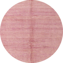 Round Abstract Pink Coral Pink Modern Rug, abs4664