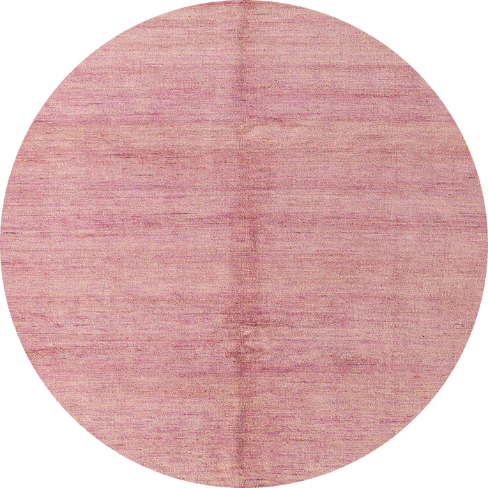 Round Machine Washable Abstract Pink Coral Pink Rug, wshabs4664