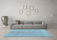 Machine Washable Abstract Light Blue Modern Rug, wshabs4664lblu