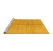 Sideview of Machine Washable Abstract Yellow Modern Rug, wshabs4664yw