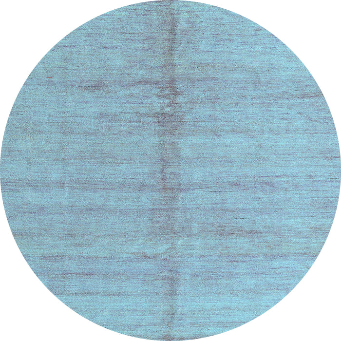 Round Abstract Light Blue Modern Rug, abs4664lblu
