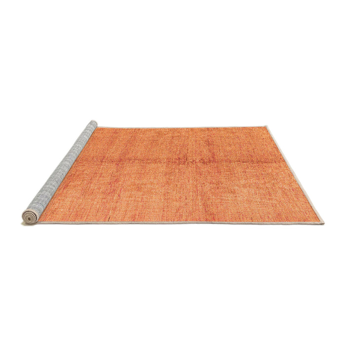 Sideview of Machine Washable Abstract Orange Modern Area Rugs, wshabs4664org
