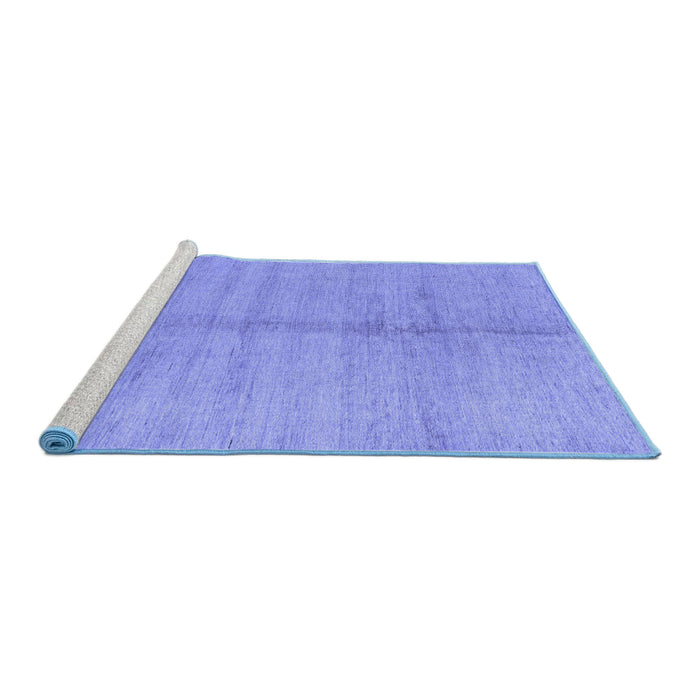 Sideview of Machine Washable Abstract Blue Modern Rug, wshabs4664blu