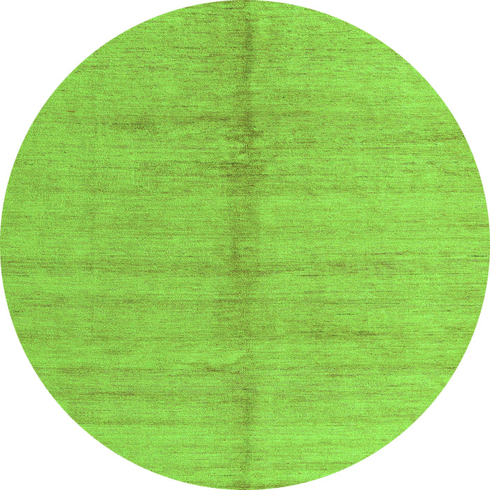 Round Machine Washable Abstract Green Modern Area Rugs, wshabs4664grn