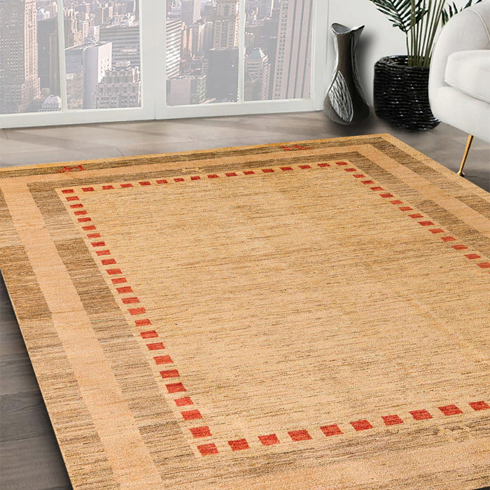 Machine Washable Abstract Orange Rug in a Family Room, wshabs4665