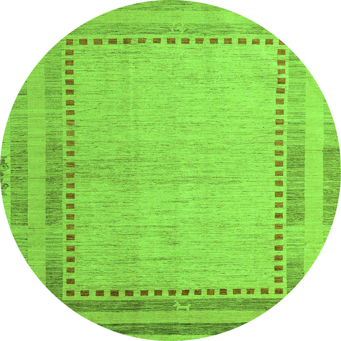 Round Abstract Green Modern Rug, abs4665grn