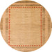 Round Abstract Orange Modern Rug, abs4665