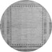 Round Abstract Gray Modern Rug, abs4665gry