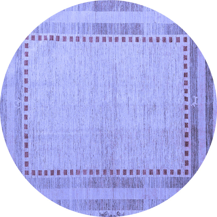 Round Machine Washable Abstract Blue Modern Rug, wshabs4665blu