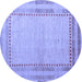 Round Machine Washable Abstract Blue Modern Rug, wshabs4665blu