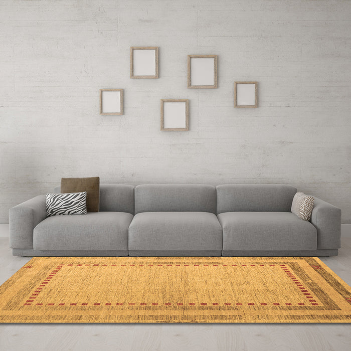 Machine Washable Abstract Brown Modern Rug in a Living Room,, wshabs4665brn