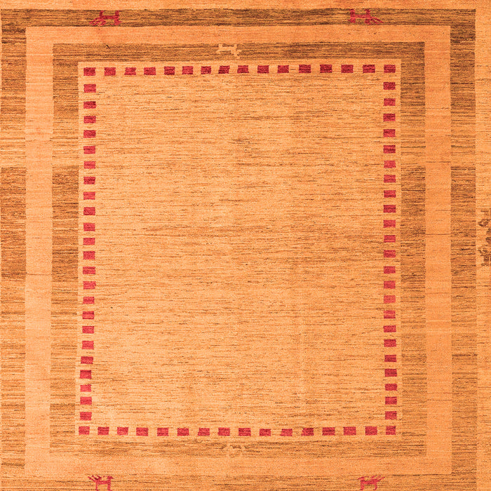 Square Machine Washable Abstract Orange Modern Area Rugs, wshabs4665org