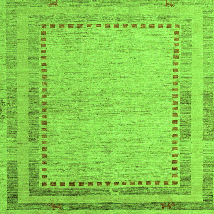 Square Machine Washable Abstract Green Modern Area Rugs, wshabs4665grn
