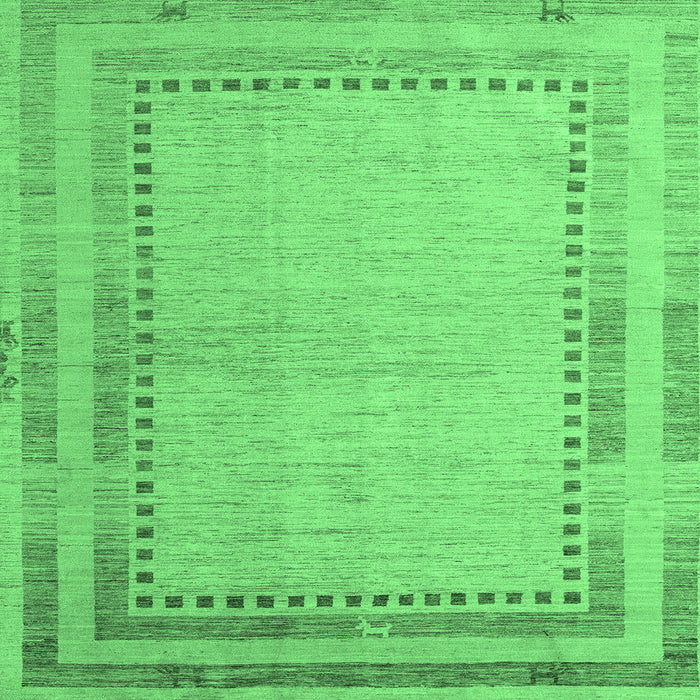 Square Abstract Emerald Green Modern Rug, abs4665emgrn