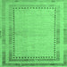 Square Abstract Emerald Green Modern Rug, abs4665emgrn