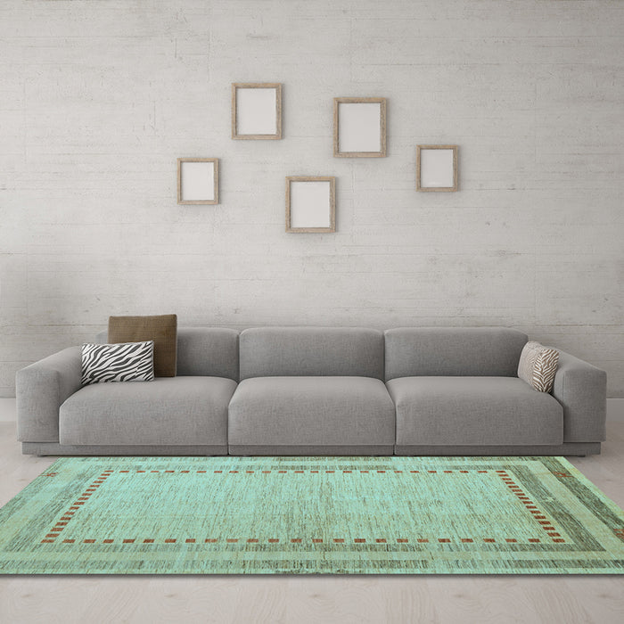 Machine Washable Abstract Light Blue Modern Rug in a Living Room, wshabs4665lblu