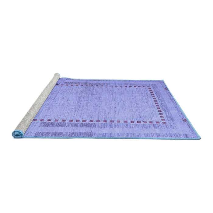Sideview of Machine Washable Abstract Blue Modern Rug, wshabs4665blu