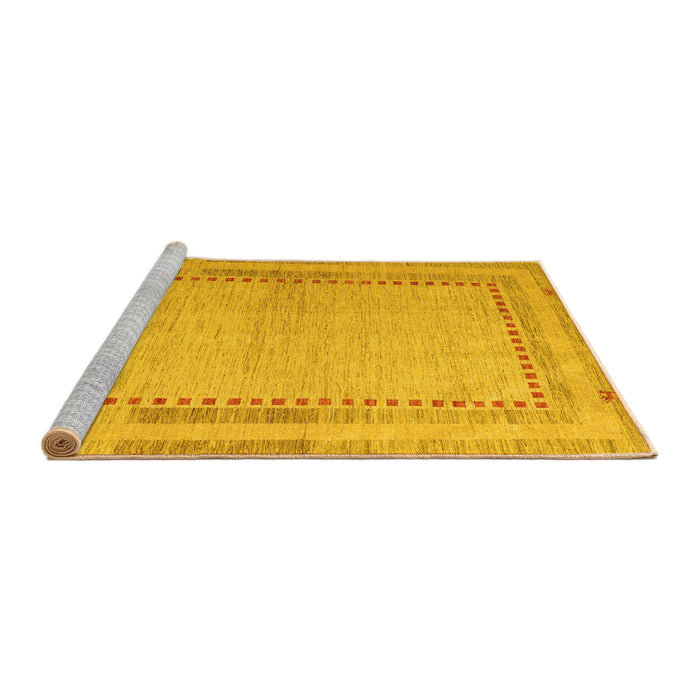 Sideview of Machine Washable Abstract Yellow Modern Rug, wshabs4665yw