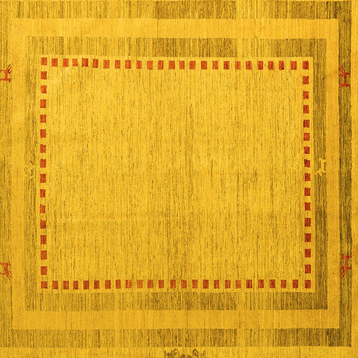 Square Abstract Yellow Modern Rug, abs4665yw