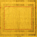 Square Abstract Yellow Modern Rug, abs4665yw