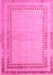 Machine Washable Abstract Pink Modern Rug, wshabs4665pnk