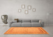 Machine Washable Abstract Orange Modern Area Rugs in a Living Room, wshabs4665org