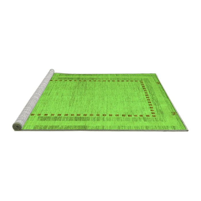 Sideview of Machine Washable Abstract Green Modern Area Rugs, wshabs4665grn