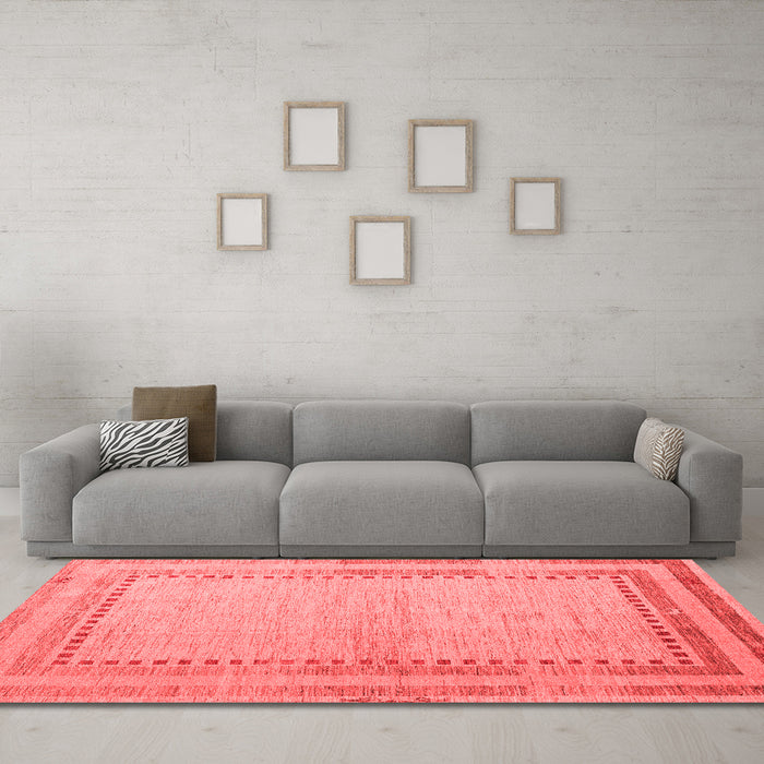 Modern Red Washable Rugs