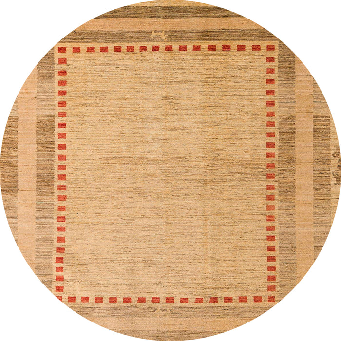 Round Machine Washable Abstract Orange Rug, wshabs4665