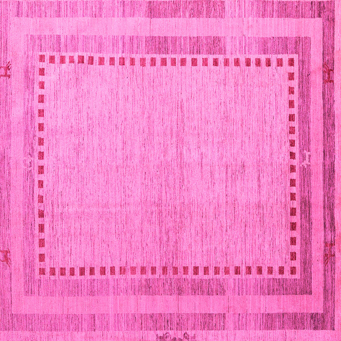 Square Machine Washable Abstract Pink Modern Rug, wshabs4665pnk