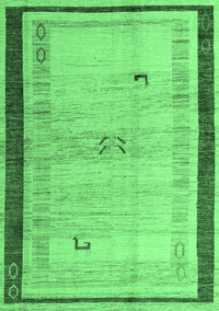 Abstract Emerald Green Modern Rug, abs4666emgrn