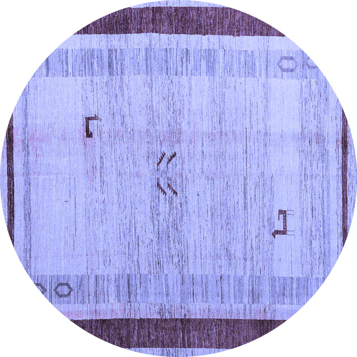 Round Machine Washable Abstract Blue Modern Rug, wshabs4666blu