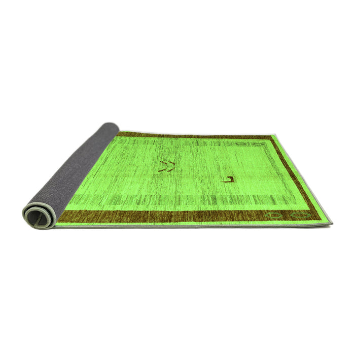 Sideview of Abstract Green Modern Rug, abs4666grn