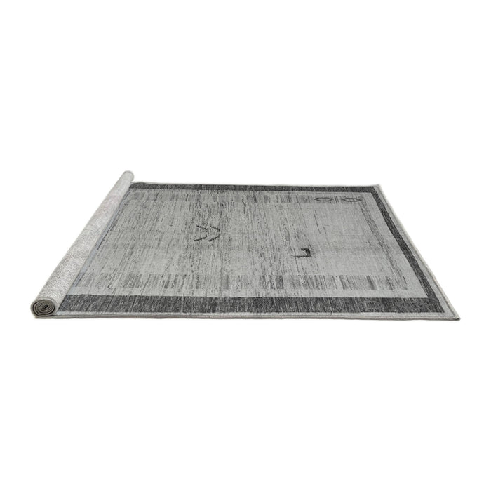 Sideview of Machine Washable Abstract Gray Modern Rug, wshabs4666gry