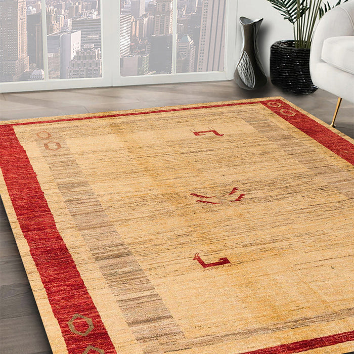 Machine Washable Abstract Orange Rug in a Family Room, wshabs4666