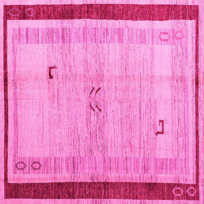Square Machine Washable Abstract Pink Modern Rug, wshabs4666pnk