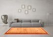 Machine Washable Abstract Orange Modern Area Rugs in a Living Room, wshabs4666org