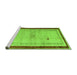 Sideview of Machine Washable Abstract Green Modern Area Rugs, wshabs4666grn