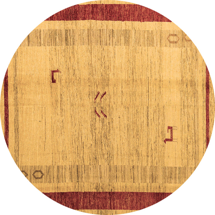 Round Machine Washable Abstract Brown Modern Rug, wshabs4666brn