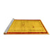 Sideview of Machine Washable Abstract Yellow Modern Rug, wshabs4666yw