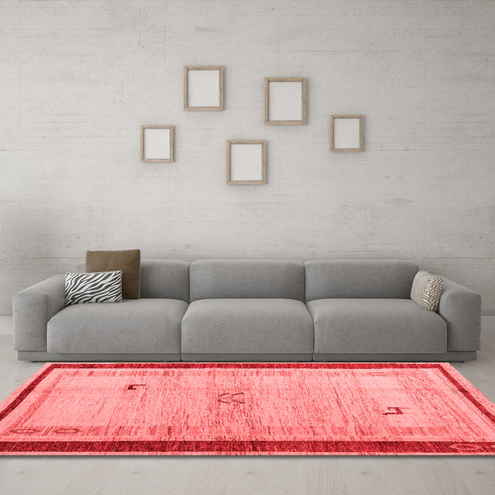 Modern Red Washable Rugs