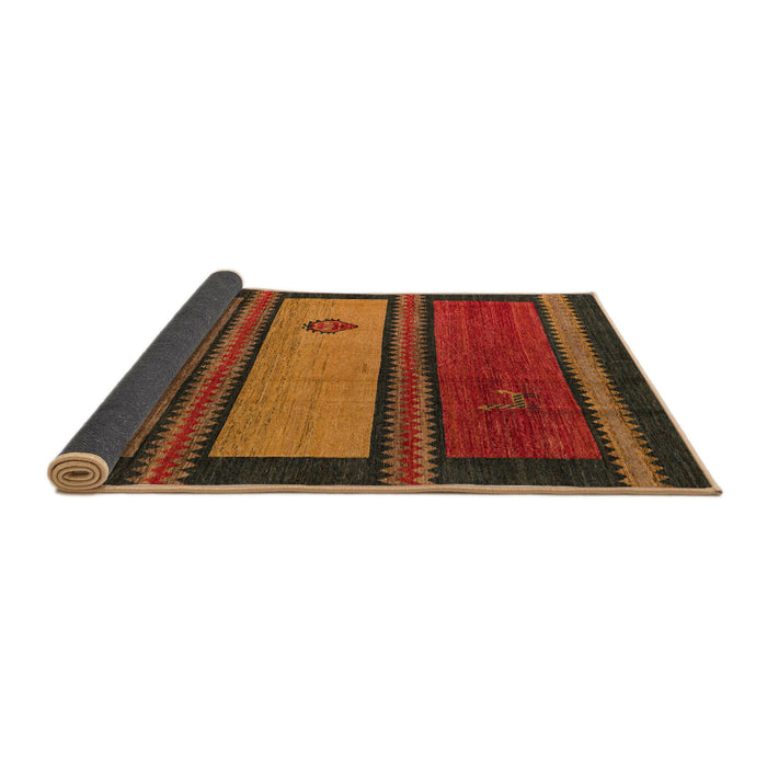 Sideview of Abstract Saffron Red Modern Rug, abs4667